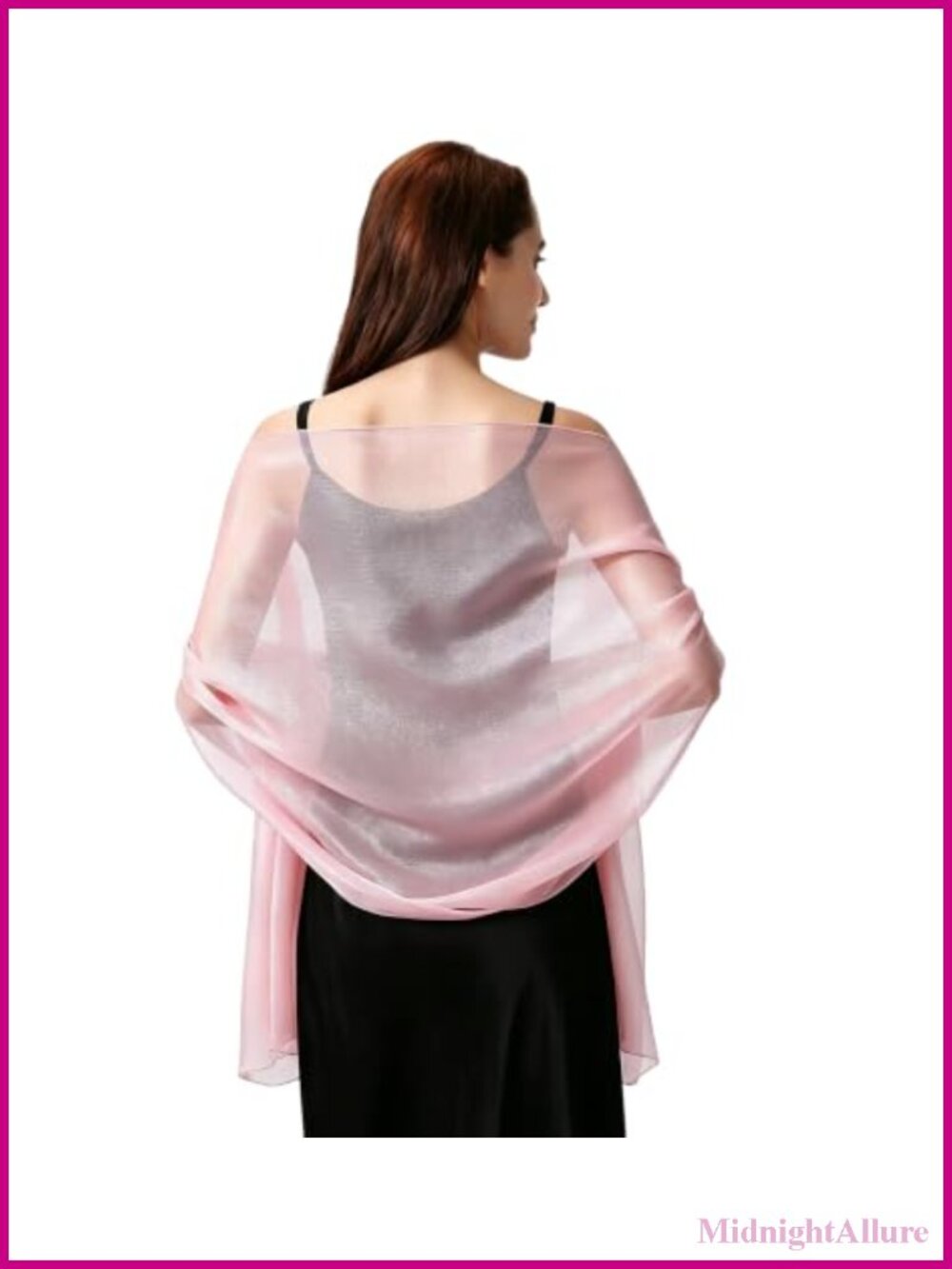 Glitter Shawl Wrap Lightweight Sheer Organza Cover-Up for Wedding Party